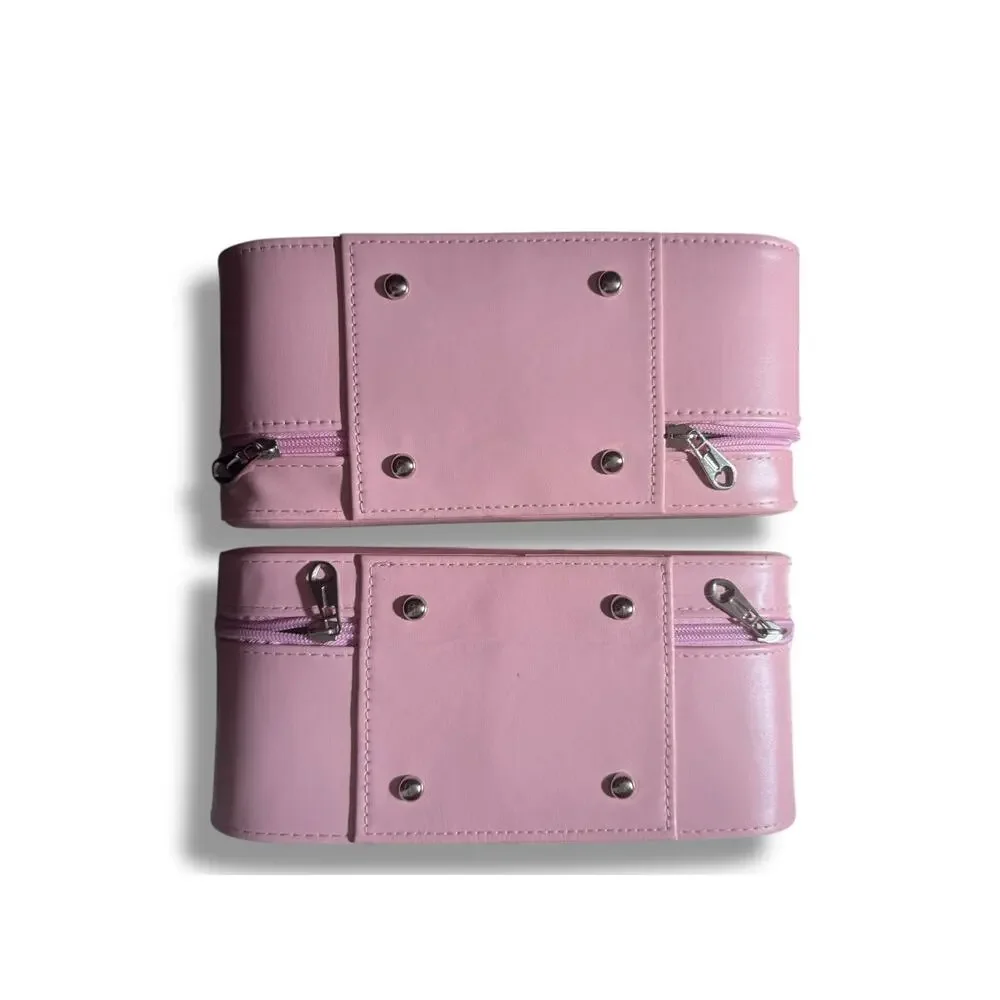 Pair 2 Hello Kitty Makeup Cosmetic Beauty Case Organizer Mirror Pink Hard